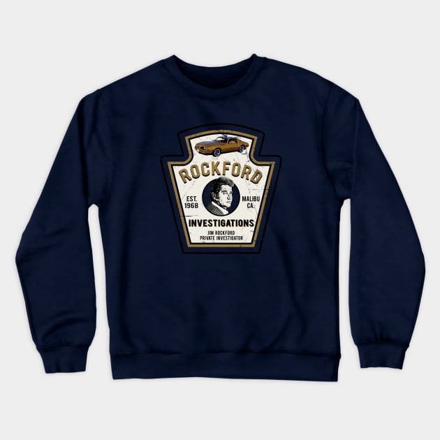 Jim Rockford Emblem Crewneck Sweatshirt by Alema Art